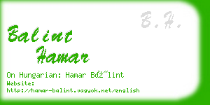 balint hamar business card